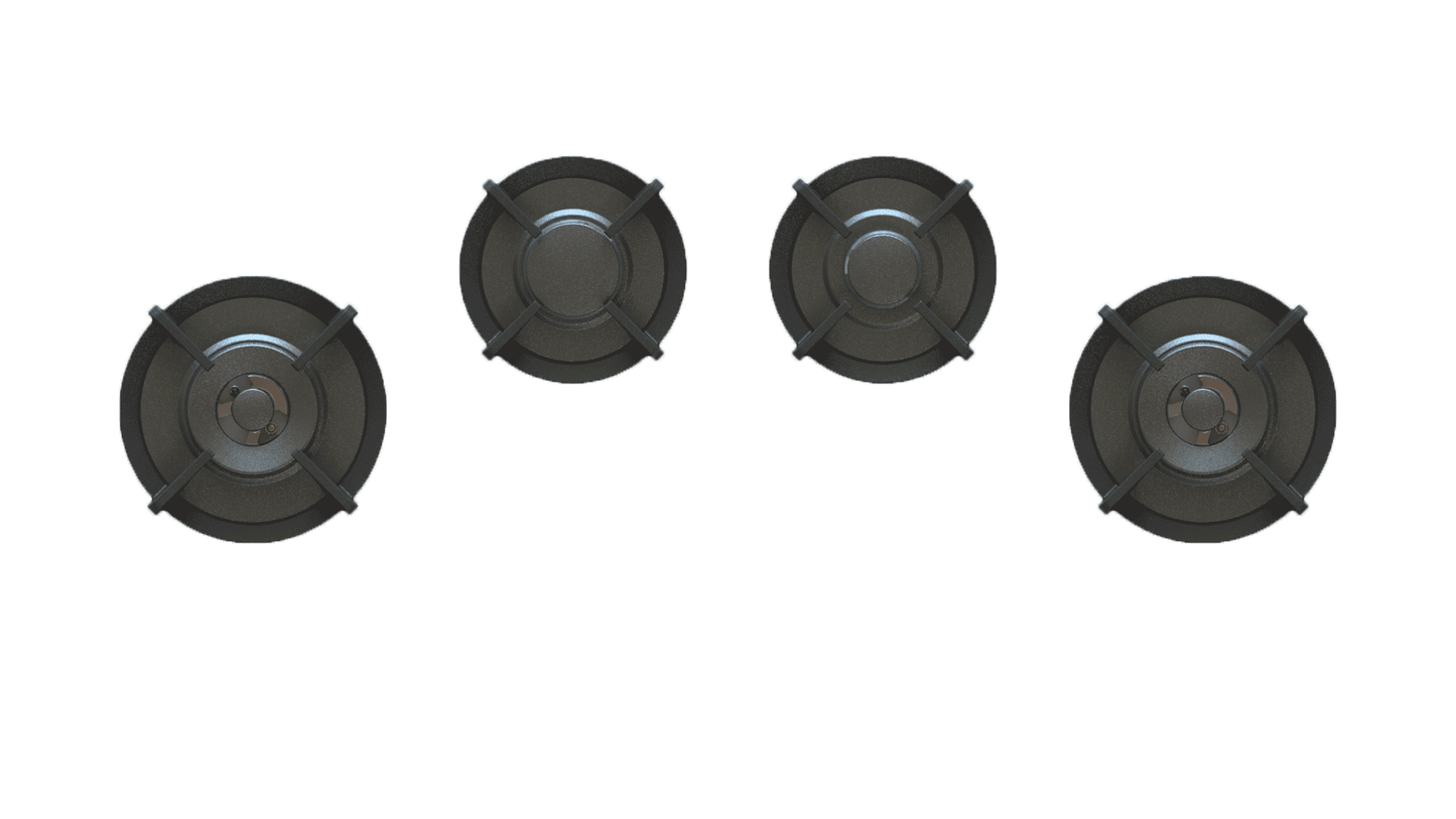 Parrilla de gas DRUM black 4 zonas FRONT SIDE