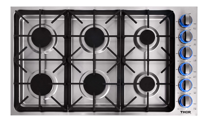 Parrilla de gas 36"  Professional Drop-In 6 zonas
